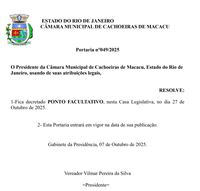 PONTO FACULTATIVO - DIA DO SERVIDOR PÚBLICO